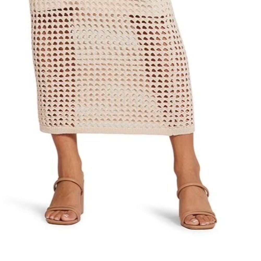 Steve Madden Womens Interior Lining Elastic Waist Crochet Skirt Beige Size M - Picture 7 of 7